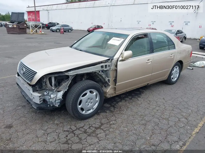 2001 Lexus Ls 430 VIN: JTHBN30F010027117 Lot: 45534807
