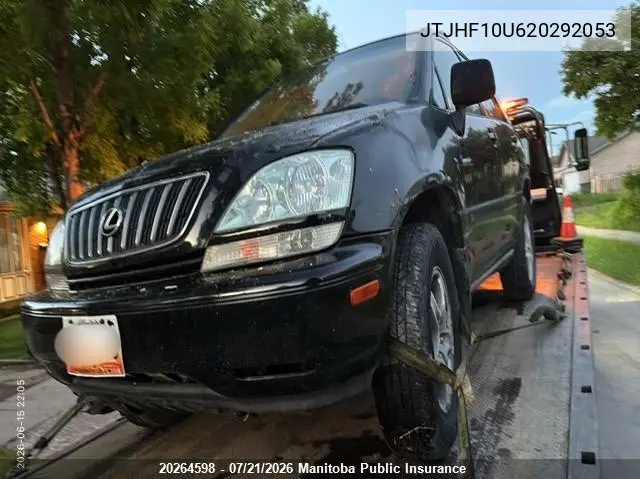 2002 Lexus Rx300 VIN: JTJHF10U620292053 Lot: 20264598