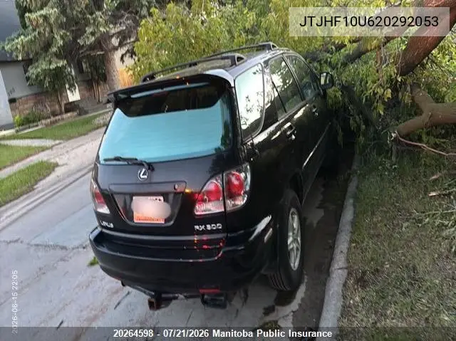 2002 Lexus Rx300 VIN: JTJHF10U620292053 Lot: 20264598
