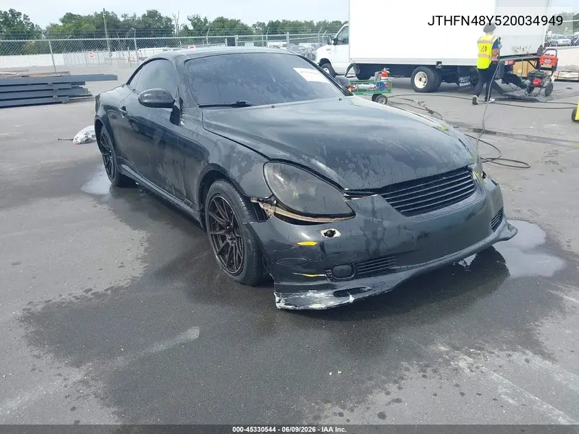 2002 Lexus Sc 430 VIN: JTHFN48Y520034949 Lot: 45330544