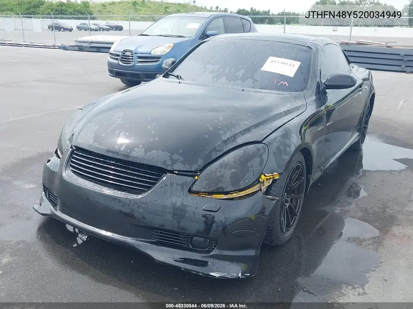 2002 Lexus Sc 430 VIN: JTHFN48Y520034949 Lot: 45330544