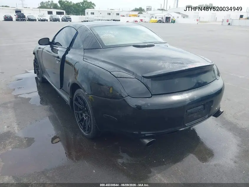 2002 Lexus Sc 430 VIN: JTHFN48Y520034949 Lot: 45330544