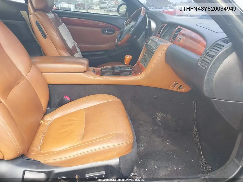2002 Lexus Sc 430 VIN: JTHFN48Y520034949 Lot: 45330544