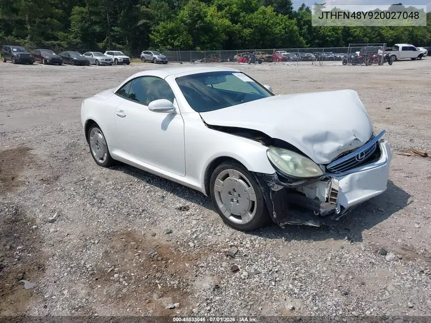 2002 Lexus Sc 430 VIN: JTHFN48Y920027048 Lot: 45533046