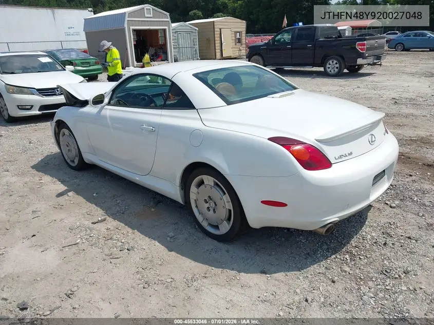 2002 Lexus Sc 430 VIN: JTHFN48Y920027048 Lot: 45533046