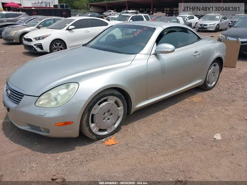 2003 Lexus Sc 430 VIN: JTHFN48Y130048381 Lot: 45466541