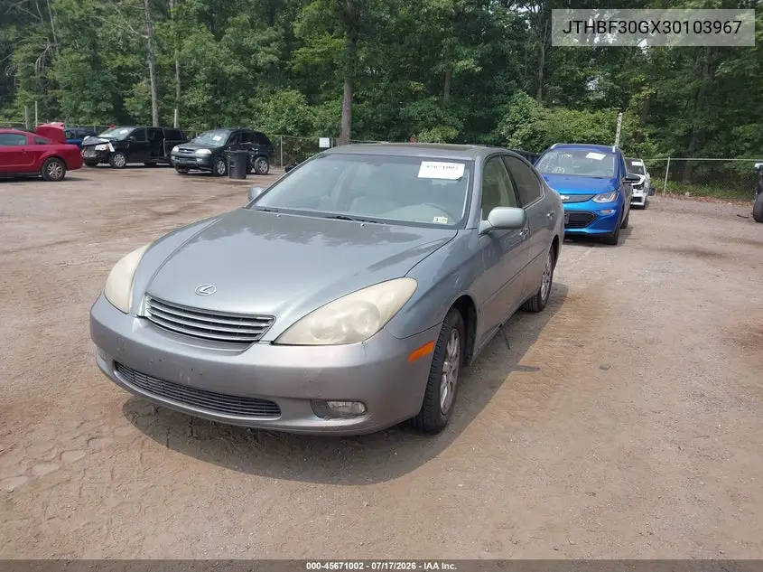 2003 Lexus Es 300 VIN: JTHBF30GX30103967 Lot: 45671002