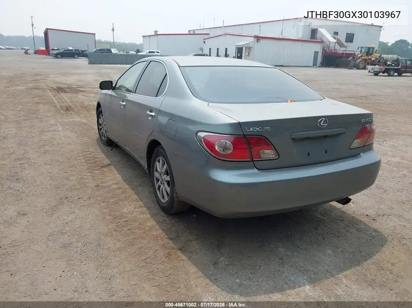2003 Lexus Es 300 VIN: JTHBF30GX30103967 Lot: 45671002