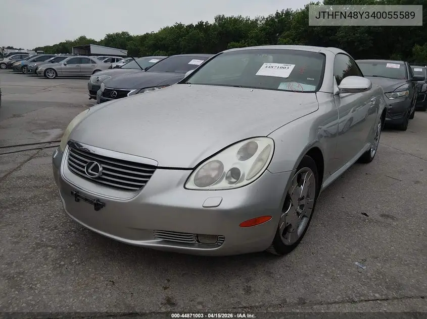 2004 Lexus Sc 430 VIN: JTHFN48Y340055589 Lot: 44871003
