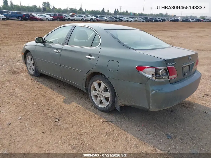 2006 Lexus Es 330 VIN: JTHBA30G465143337 Lot: 30094563
