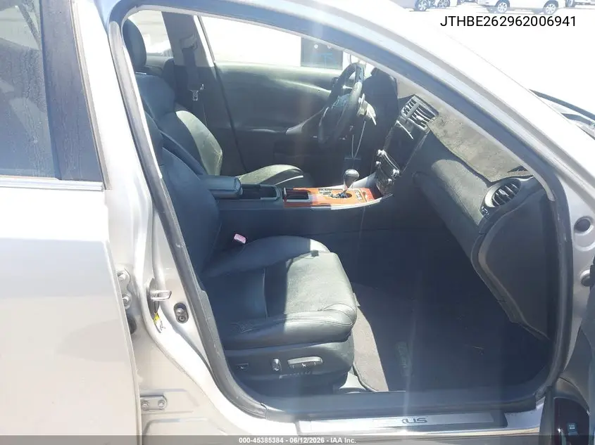 2006 Lexus Is 350 VIN: JTHBE262962006941 Lot: 45385384