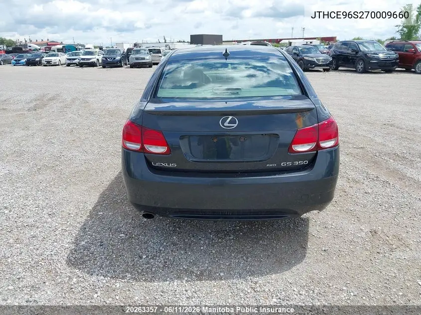 2007 Lexus Gs 350 VIN: JTHCE96S270009660 Lot: 20263357