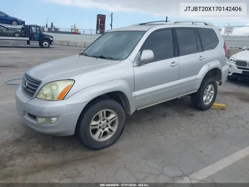 2007 Lexus Gx 470 VIN: JTJBT20X170142406 Lot: 45540545