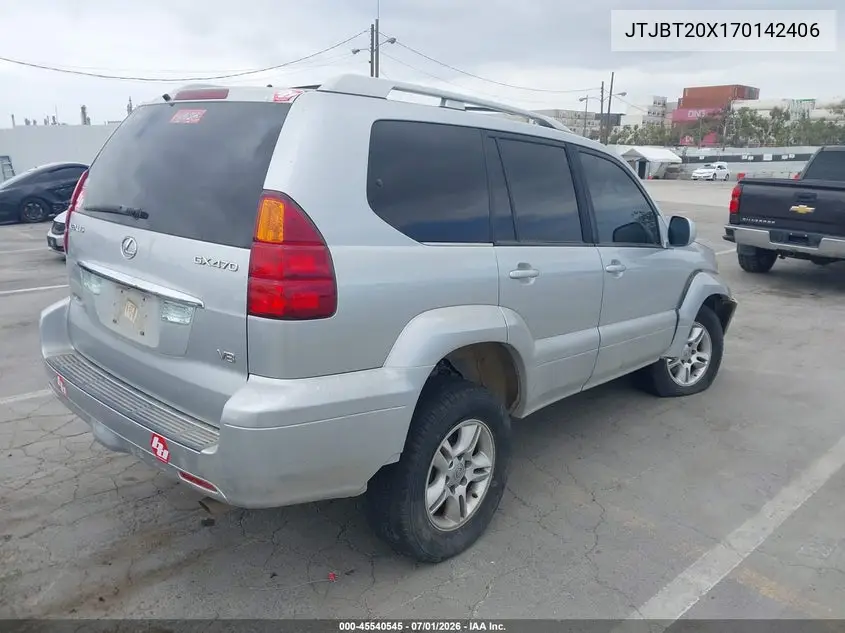 2007 Lexus Gx 470 VIN: JTJBT20X170142406 Lot: 45540545