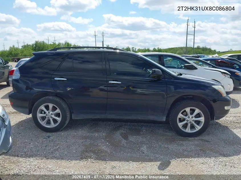 2008 Lexus Rx350 VIN: 2T2HK31UX8C086804 Lot: 20267409