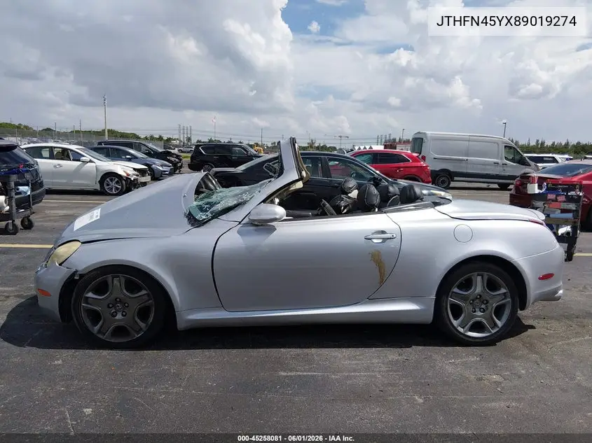 2008 Lexus Sc 430 VIN: JTHFN45YX89019274 Lot: 45258081