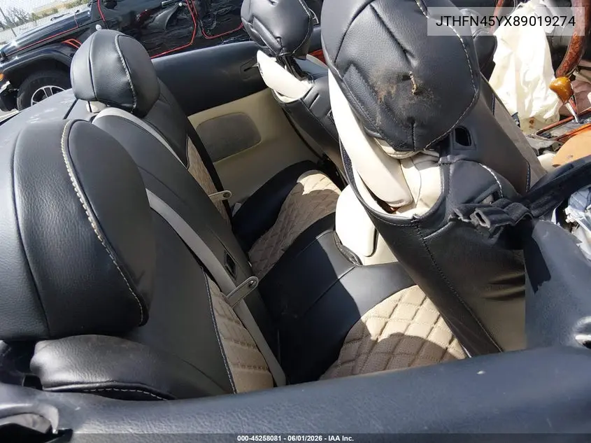 2008 Lexus Sc 430 VIN: JTHFN45YX89019274 Lot: 45258081