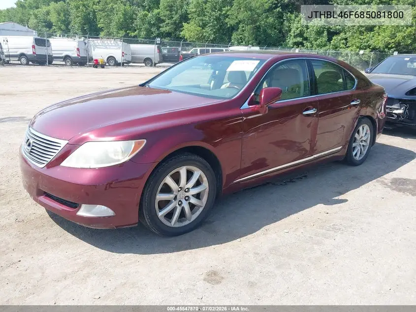 2008 Lexus Ls 460 VIN: JTHBL46F685081800 Lot: 45547870