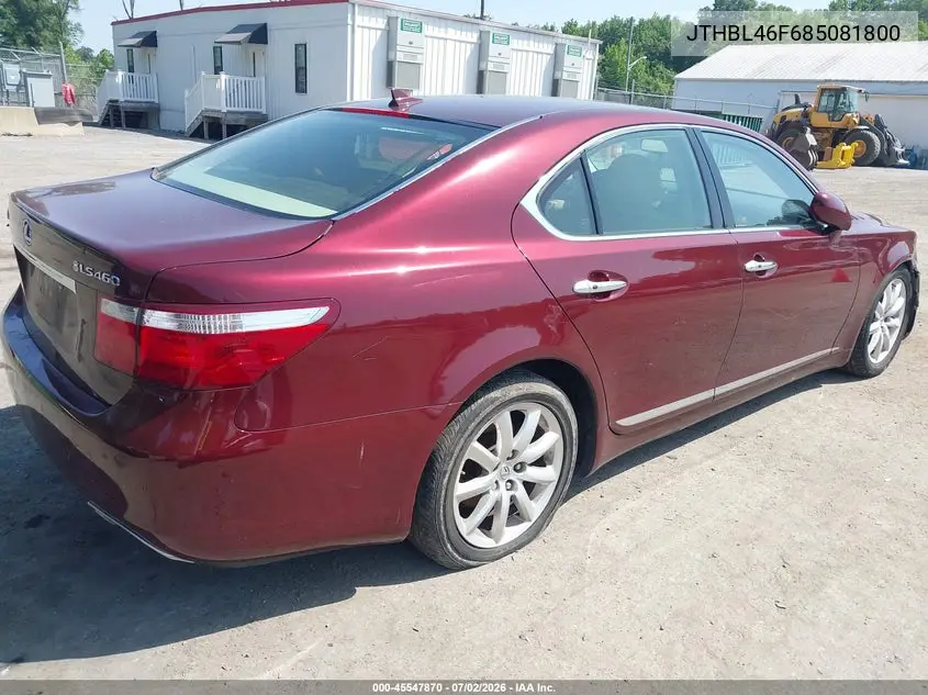 2008 Lexus Ls 460 VIN: JTHBL46F685081800 Lot: 45547870