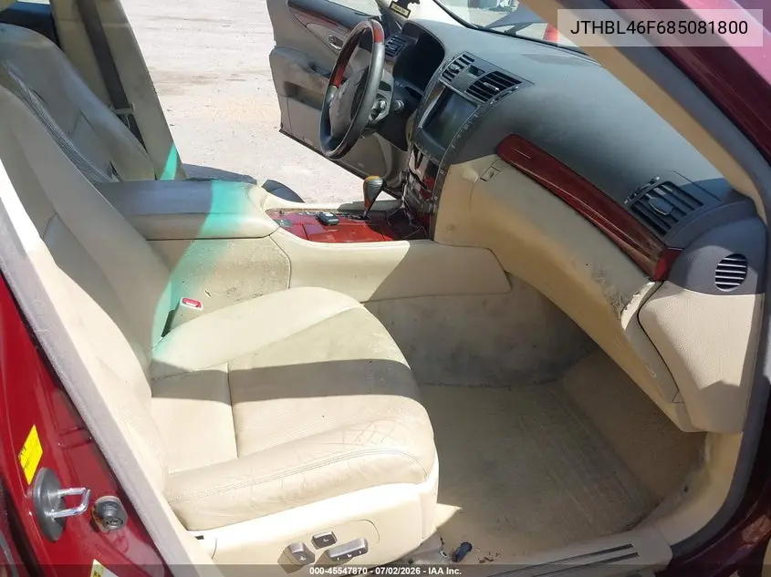 2008 Lexus Ls 460 VIN: JTHBL46F685081800 Lot: 45547870