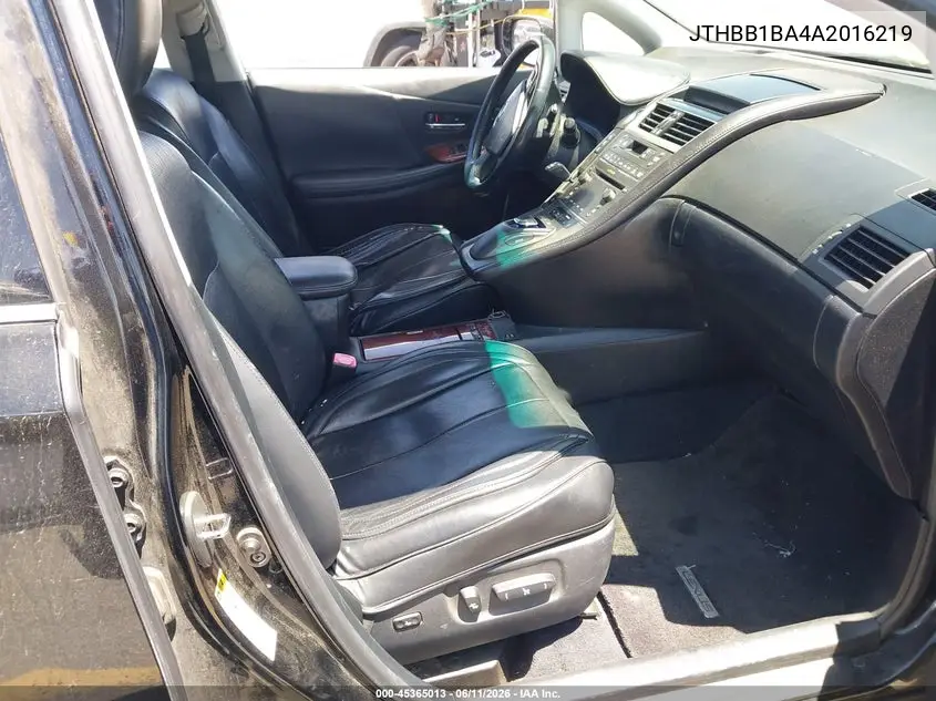 2010 Lexus Hs 250H Premium VIN: JTHBB1BA4A2016219 Lot: 45365013