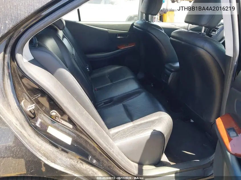 2010 Lexus Hs 250H Premium VIN: JTHBB1BA4A2016219 Lot: 45365013