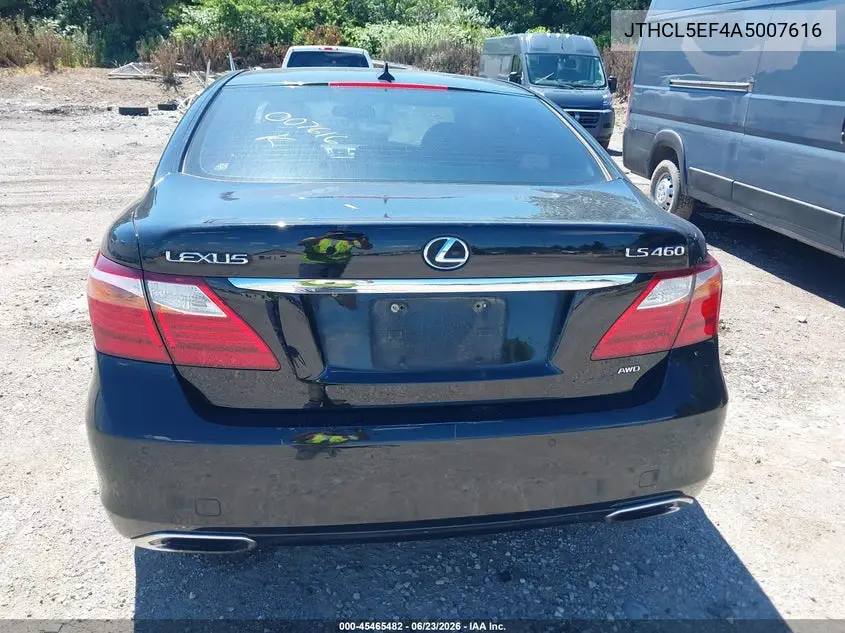 2010 Lexus Ls 460 VIN: JTHCL5EF4A5007616 Lot: 45465482