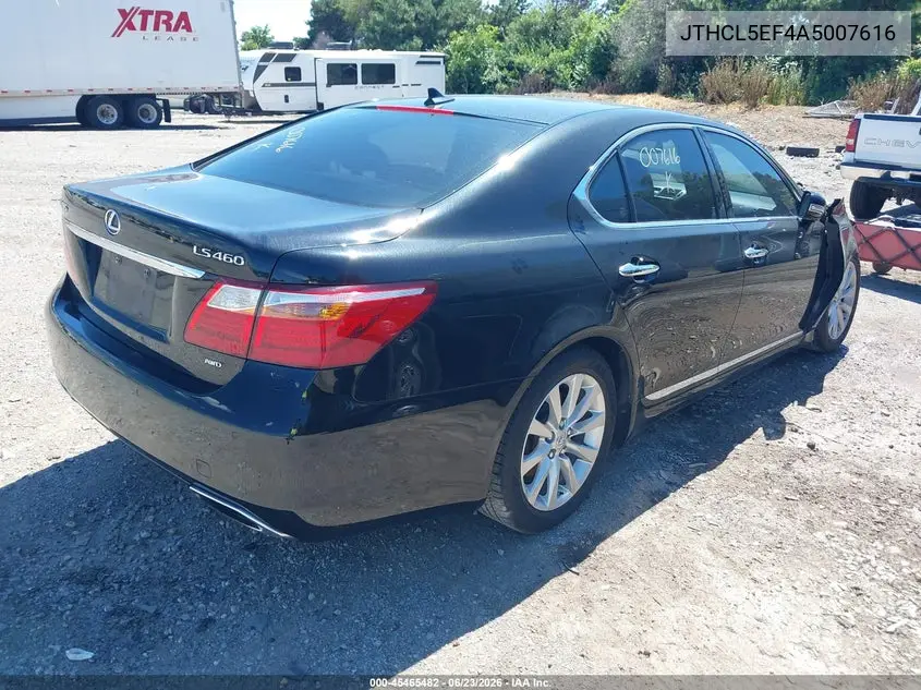 2010 Lexus Ls 460 VIN: JTHCL5EF4A5007616 Lot: 45465482