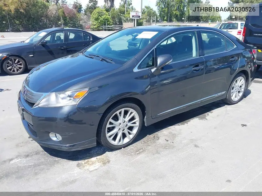 2010 Lexus Hs 250H Premium VIN: JTHBB1BA6A2030526 Lot: 45540410