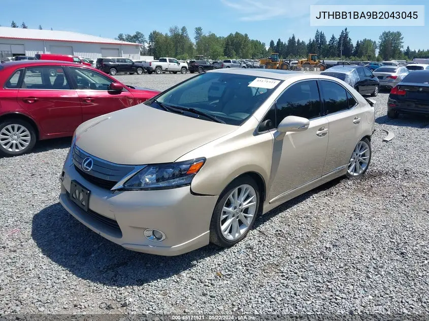 2011 Lexus Hs 250H Premium VIN: JTHBB1BA9B2043045 Lot: 45171921