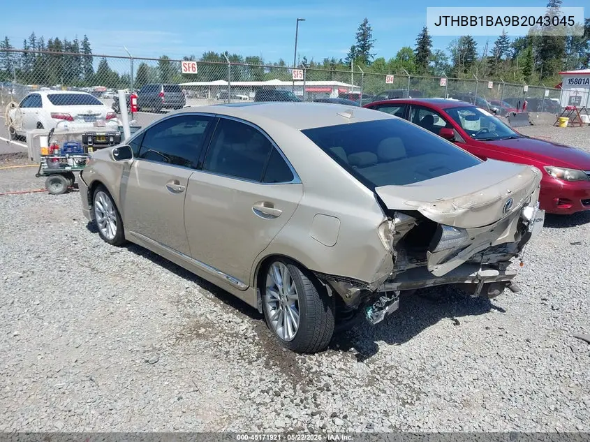 2011 Lexus Hs 250H Premium VIN: JTHBB1BA9B2043045 Lot: 45171921