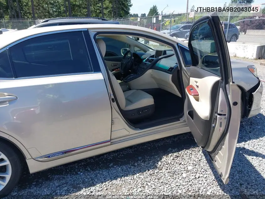 2011 Lexus Hs 250H Premium VIN: JTHBB1BA9B2043045 Lot: 45171921