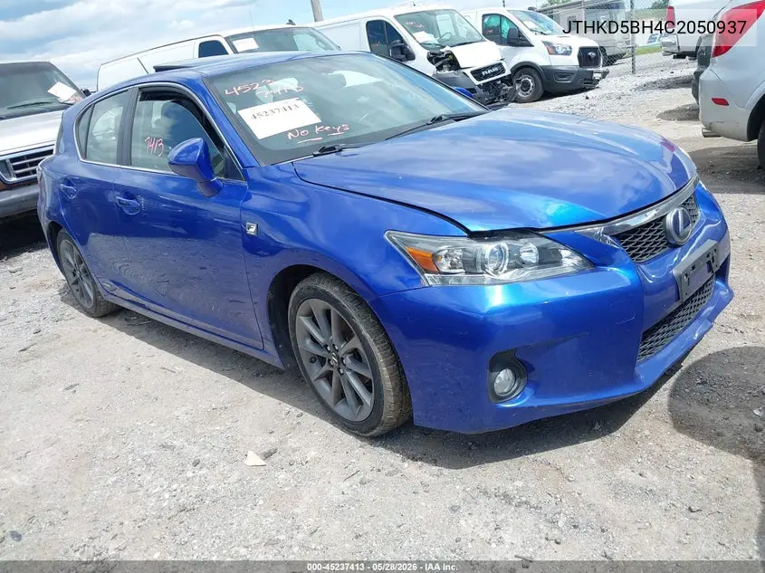 2012 Lexus Ct 200H Premium VIN: JTHKD5BH4C2050937 Lot: 45237413