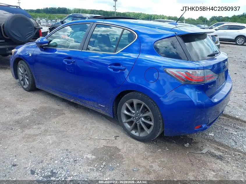 2012 Lexus Ct 200H Premium VIN: JTHKD5BH4C2050937 Lot: 45237413