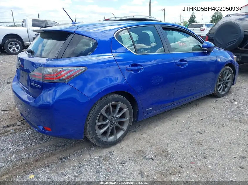 2012 Lexus Ct 200H Premium VIN: JTHKD5BH4C2050937 Lot: 45237413