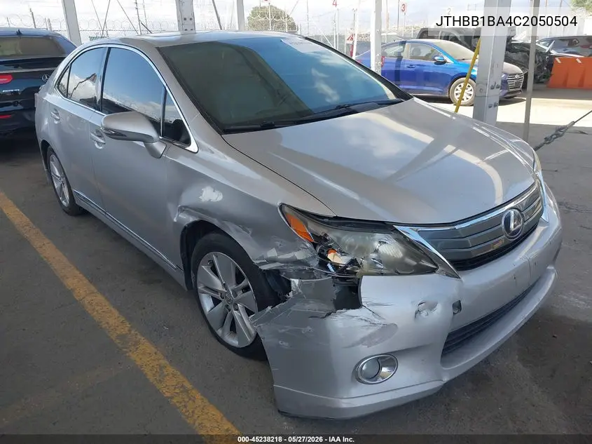 2012 Lexus Hs 250H VIN: JTHBB1BA4C2050504 Lot: 45238218