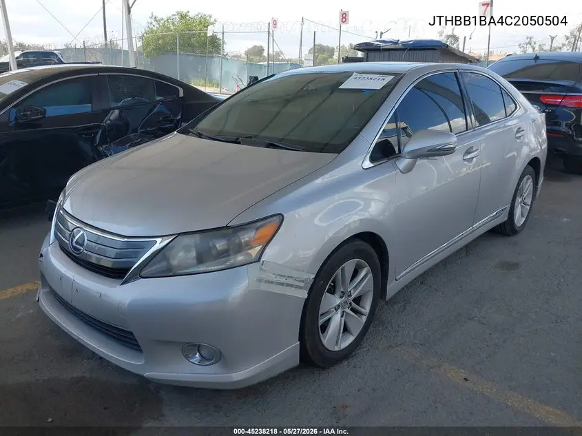 2012 Lexus Hs 250H VIN: JTHBB1BA4C2050504 Lot: 45238218