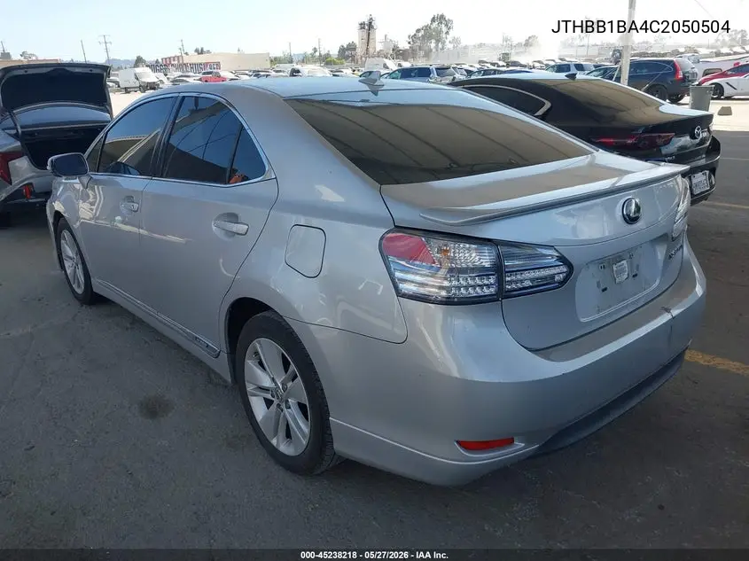 2012 Lexus Hs 250H VIN: JTHBB1BA4C2050504 Lot: 45238218