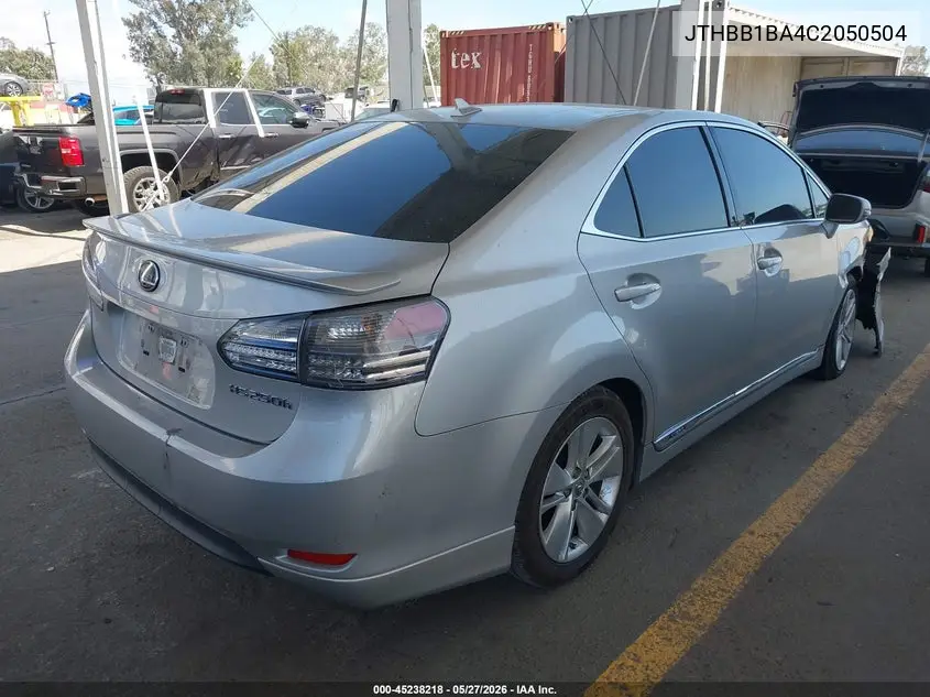 2012 Lexus Hs 250H VIN: JTHBB1BA4C2050504 Lot: 45238218