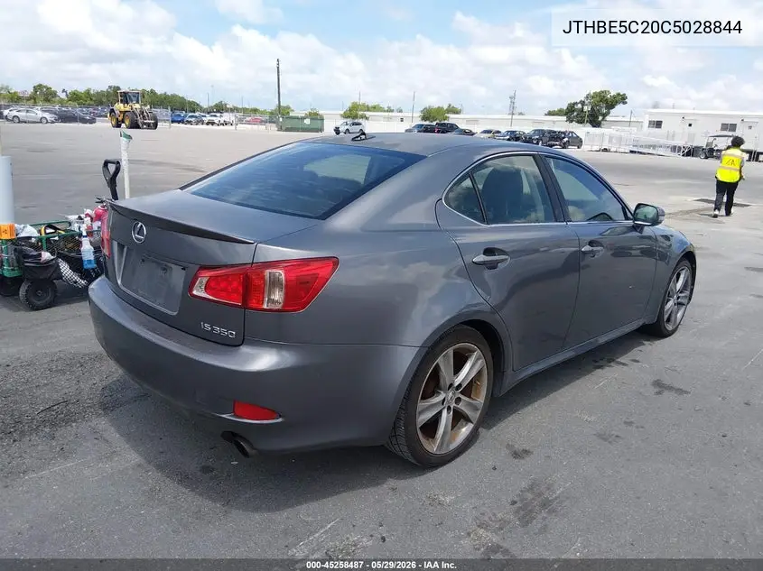 2012 Lexus Is 350 VIN: JTHBE5C20C5028844 Lot: 45258487