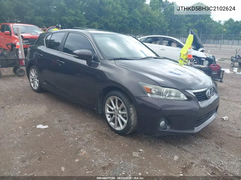 2012 Lexus Ct 200H Premium VIN: JTHKD5BH3C2102624 Lot: 45470156