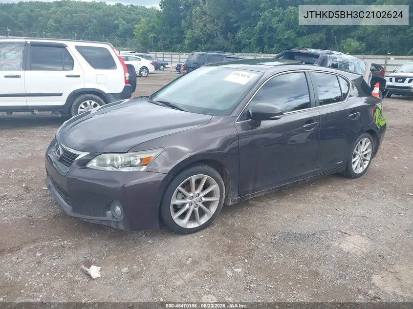 2012 Lexus Ct 200H Premium VIN: JTHKD5BH3C2102624 Lot: 45470156