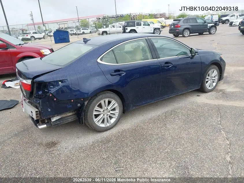 2013 Lexus Es 350 350 VIN: JTHBK1GG4D2049318 Lot: 20262839