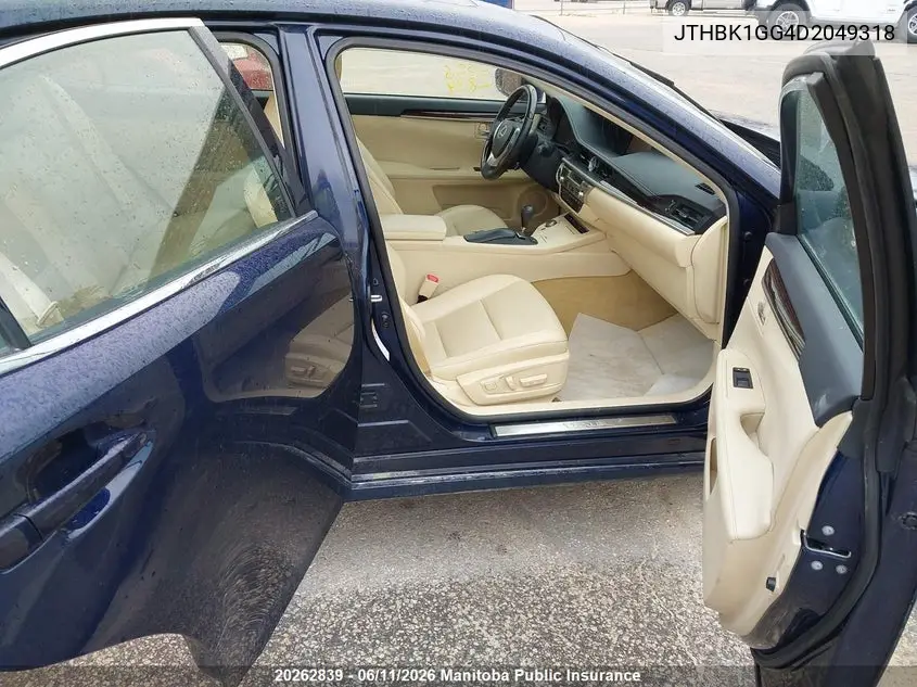 2013 Lexus Es 350 350 VIN: JTHBK1GG4D2049318 Lot: 20262839