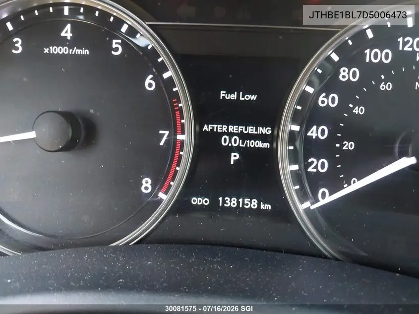 2013 Lexus Gs 350 VIN: JTHBE1BL7D5006473 Lot: 30081575