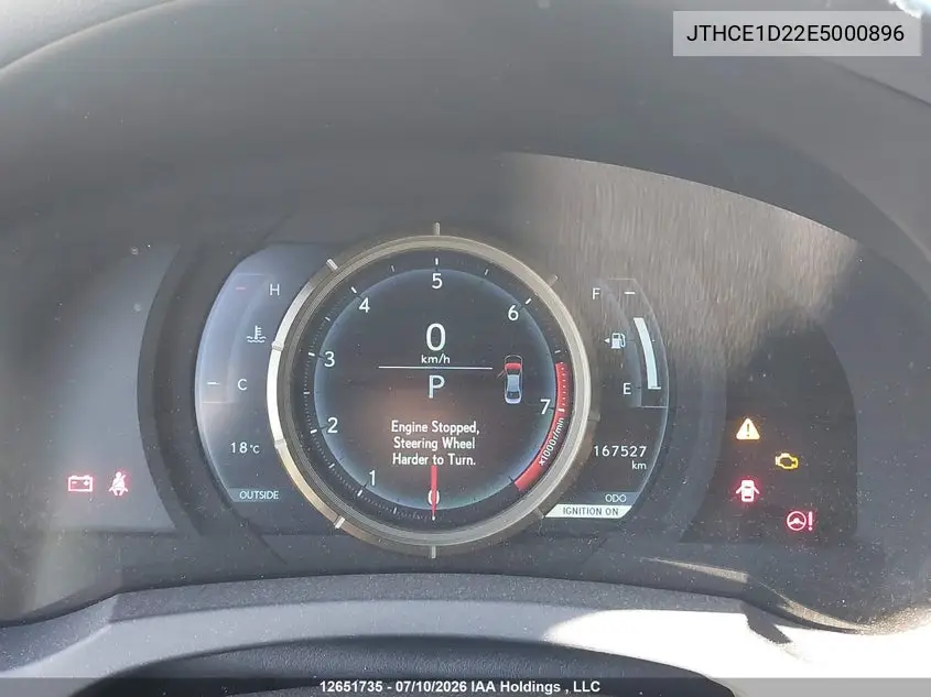 2014 Lexus Is 350 VIN: JTHCE1D22E5000896 Lot: 12651735