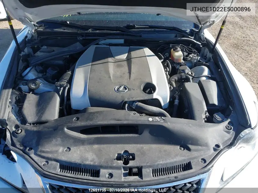 2014 Lexus Is 350 VIN: JTHCE1D22E5000896 Lot: 12651735