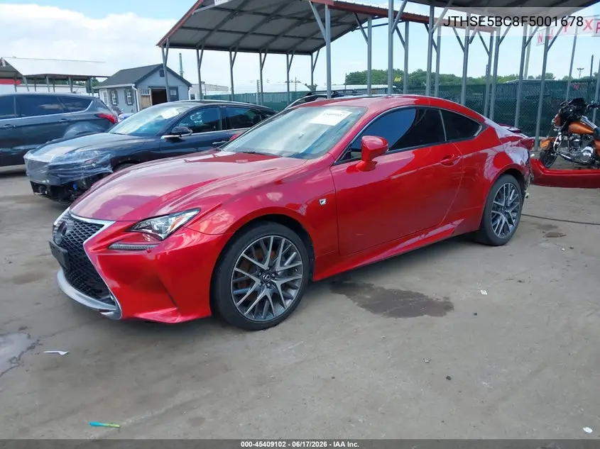 2015 Lexus Rc 350 VIN: JTHSE5BC8F5001678 Lot: 45409102
