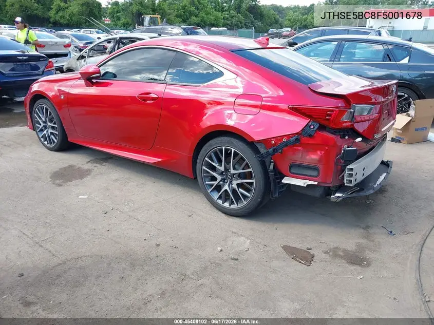 2015 Lexus Rc 350 VIN: JTHSE5BC8F5001678 Lot: 45409102