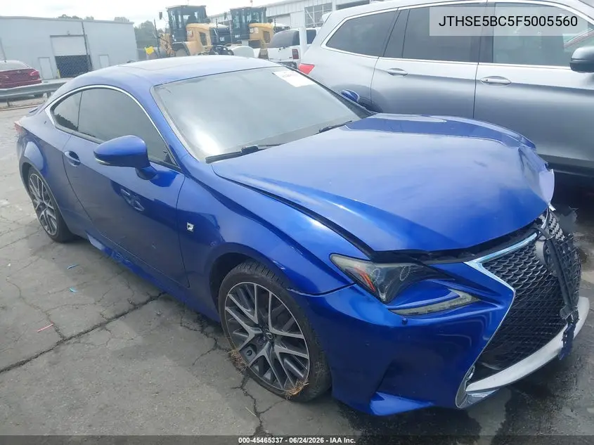 2015 Lexus Rc 350 VIN: JTHSE5BC5F5005560 Lot: 45465337